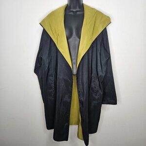Mycra Pac Designer Wear Donatella Reversible Raincoat Sz M/L Black Grass Green